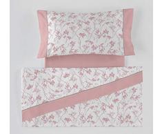 ES-Tela - Juego de sábanas Estampadas Paola Color Malva (4 Piezas) - Cama de 160 cm. - 50% Algodón/50% Poliéster - 144 Hilos