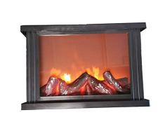 TRACE Chimenea LED Decorativa de plástico con Marco Negro, 29 x 11 x 19 cm, 921012