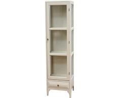DRW Vitrina Beige con Puerta Cristal 48x158x35 cm