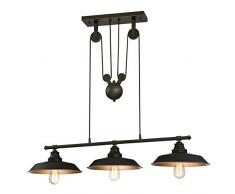 Westinghouse Three-Light Indoor Island Pulley Pendant Poleas, Bronce Aceitado, Lámpara de techo colgante con 3 luces