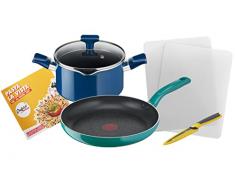 Tefal Chefclub by Tefal - Juego de Cocina (28 cm, olla 20 cm + Tapa, Cuchillo de Cocina Fresh Kitchen, 2 Tablas de Cortar, Libreto Receta G804S404