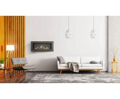 KRATKI Chimenea de bioetanol Delta Slim + Guijarros + Embudo para Montaje en Pared o instalación empotrada en Esquina l Contenedor Biosafe de 0,4 l, Certificado por TÃV Acero, 40 x 90 cm, Negro