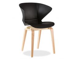 58x62x82 cm SuperStudio Lo de Moda ROCO Silla Negro 2 Unidades