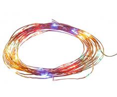 Idena LED Micro Luz Cadena con temporizador, plástico, cobre, 320 x 1 x 1 cm