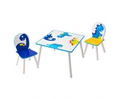 Hello Home 527DIE Conjunto Infantil de Mesa y Dos Sillas, Madera, Multicolor, 63 x 63 x 52.5 cm