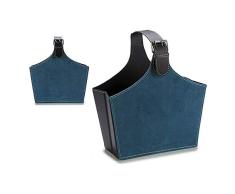 Gift Decor S3605017 Revistero de Azul Terciopelo, 15 x 36 x 34 cm