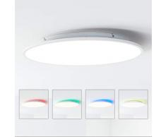 AEG Katina lámpara LED de techo blanca/lámpara mando a distancia â Regulable, CCT â Cambio Temperatura de color, función de luz nocturna, indirecta RGB Backlight â Cambio de color luz,