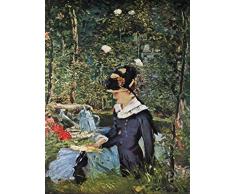 Legendarte Edouard Manet Chica en el Jardín Impresión Digital sobre Lienzo, cm. 50x70