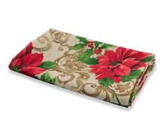 Galileo Casa Estrella de Navidad Mantel Antimanchas, poliéster, Blanco, 240 x 140 x 0.2 cm