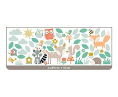 Walltastic Mural bosque árbol & Amigos carácter pared adhesivo, Multicolor, Large