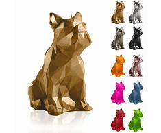 Candellana Hecho a Mano Bulldog Low-Poly Vela de Regalo - Divertida - Vela Decorativa - Decoración del Hogar - Regalos para Amigos - Mecha de Algodón - Tiempo de Quemado 24h - Vela Classic Gold
