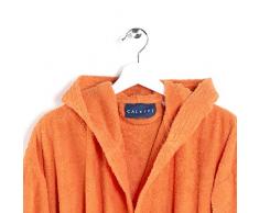 Caleffi Minorca - Albornoz con capucha, algodÃ³n, naranja, S, 75764