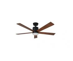 Pepeo GmbH Ventilador de techo de bajo consumo Tibu, 132 cm, con control remoto e iluminaciÃ³n LED, 22 W, rojizo, negra