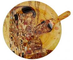 Hanipol 198-1221 - Plato decorativo de cristal con cuchara G.Klimt-the Kiss (largo 30,30 cm), multicolor