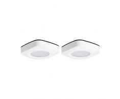 Xanlite PACK2ECP30TCW - Juego de 2 luces de armario, LED, 3 pilas incluidas, 50 lÃºmenes, modo de fijaciÃ³n mediante adhesivo, tornillos (incluidos), color blanco neutro