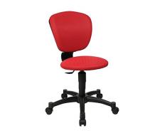 Topstar Sitness Quarter Ball Silla giratoria Infantil, Tela, Rojo, 51 x 41 x 87 cm