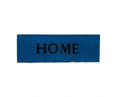 Relaxdays – Felpudo Home estrecho Coco de goma PVC antideslizante como Felpudo como Felpudo para balcón, terraza, tela, azul, 25 x 75 x 1.5 cm
