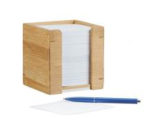 Relaxdays Porta Tacos de Notas con Papel, BambÃº, Beige, 10.5 x 10.5 x 10.5 cm