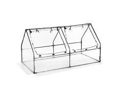 Relaxdays Invernadero PequeÃ±o, 96x188x94 cm, Mini Huerto Verduras, Cubierta PVC, 2 Puertas, Acero, Transparente y Negro, 60% plÃ¡stico 40%