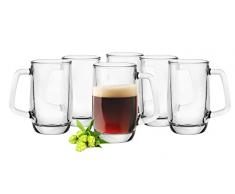 Glasmark Krosno Juego de vasos de cerveza de 0,3 litros para cerveza, jarras de cerveza, vasos para cerveza artesanal, vaso de cerveza, vaso de cerveza, vidrio apto para lavavajillas, 6 x 300 ml