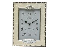 Shudehill Clocks-25th Anniversary - Reloj de Mesa de Cuarzo, Color Blanco, 19,5 cm x 14,5 cm