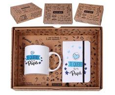 Roymart CLM-001 Set de Caja Regalo con Mensaje, Taza y Libreta A6 con Goma, Cerámica, 25x7x20 cm