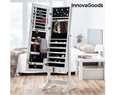 InnovaGoods Espejo Joyero XXL, Madera, Blanco, 37x10x122 cm