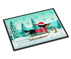 Carolines Treasures Feliz Navidad Dachshund Felpudo Feliz, Multicolor