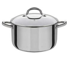 GSW Stahlwaren GmbH Alta de Acero Inoxidable Olla con Tapa de Cristal, Plata/Claro, 16Â x 9,5Â cm, 1,8Â L