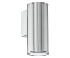 EGLO RIGA Aplique de pared para exterior Acero inoxidable GU10 LED 3 W , Iluminación al aire libre , Aplique de pared para exterior, Acero inoxidable, Acero inoxidable, IP44, Patio, II