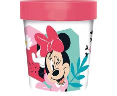 Disney - Vaso rosa para niÃ±as de plÃ¡stico Minnie 260 ml con base antideslizante