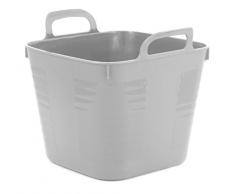 Gelco Design Cooper Cesta de almacenaje Carre gm, plástico, Gris, 14,5 x 14,5 x 13 cm