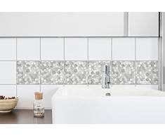 Plage Adhesivos para Azulejos y decoración de la Pared, Vinilo, Gris, 15x15cm