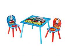 Hello Home Conjunto Infantil de Mesa y Dos Sillas, Azul, 63.0x63.0x52.5 cm