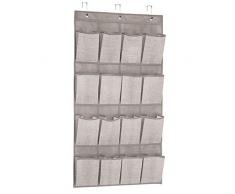 InterDesign Aldo Organizador de zapatos para la puerta, zapatero colgante de polipropileno para 8 pares de calzado, beige