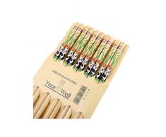 lachineuse - Kit de 5 Pares de Palillos Chinos, diseño de Oso Panda