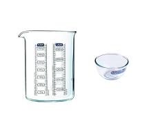 Pyrex Vaso Medidor 500Ml-Kitchen Lab, Ãnico, 500 Ml + Pyrex Classic Vidrio - Bol Mezclador, 17 Cm, 1 L, Transparente