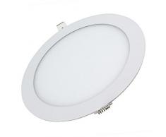 12 W LED redondo empotrable techo soporte de Panel abajo lámpara de luz ultra slim color blanco frío 6500 K...