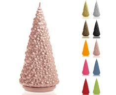 Candellana Vela árbol de Navidad | Altura: 20 cm | Oro Rosa | Tiempo de Combustión: 35h | Navidad | Hecho a Mano en la EU