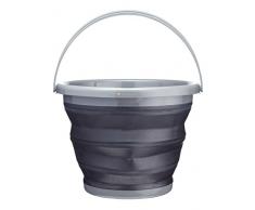 KitchenCraft MasterClass Smart Space - Cubo plegable (9 L), color negro y gris