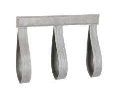InterDesign Gancho para Toallas Que se coloca sobre el Perfil de una Puerta o se Monta sobre Pared, provisto de 3 bucles, Metal, Gris, 38.74x0.64x28.56 cm
