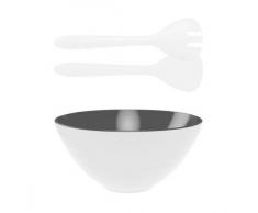 zakdesigns 0535Â -Â 8000Â -Â Cuenco (Wave con Cubiertos para Ensalada, melamina, Color Blanco/Negro, 28Â x 28Â x 27Â cm
