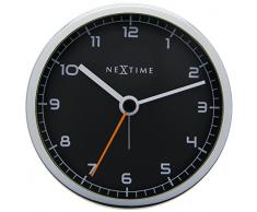 Nextime Reloj Despertador, Company Alarm Muy silencioso, Negro/metÃ¡lico, Ã9 cm