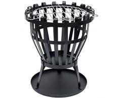 Home Discount Casa de Descuento® Acero brasero para Barbacoa jardÃn al Aire Libre Calentador de Patio Quemador de Fuego Cesta Barbacoa Parrilla, Redondo