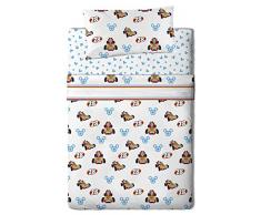 Disney Juego Sábanas para Cama diseño Mickey, Algodón-Poliéster, Individual, 200x90x25 cm, 3 Unidades