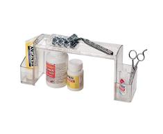iDesign Med+ Caja para guardar medicamentos en altura, organizador de armario botiquÃn en plástico con asas, transparente