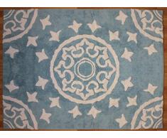 Aratextil Duna Alfombra Infantil, Algodón, Celeste, 120x160 cm