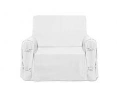 Soleil d Ocre Panama – Funda para sofá (algodón Panama algodón 90 x 90 X 60 ), algodón, blanco, 90 x 90 X 60