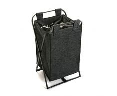Versa 20890053 Cesto Ropa Tela Negro 36 x 33 x 61 cm