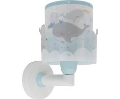 LÃ¡mpara aplique de pared infantil Whale Dreams Ballenas Azul animales